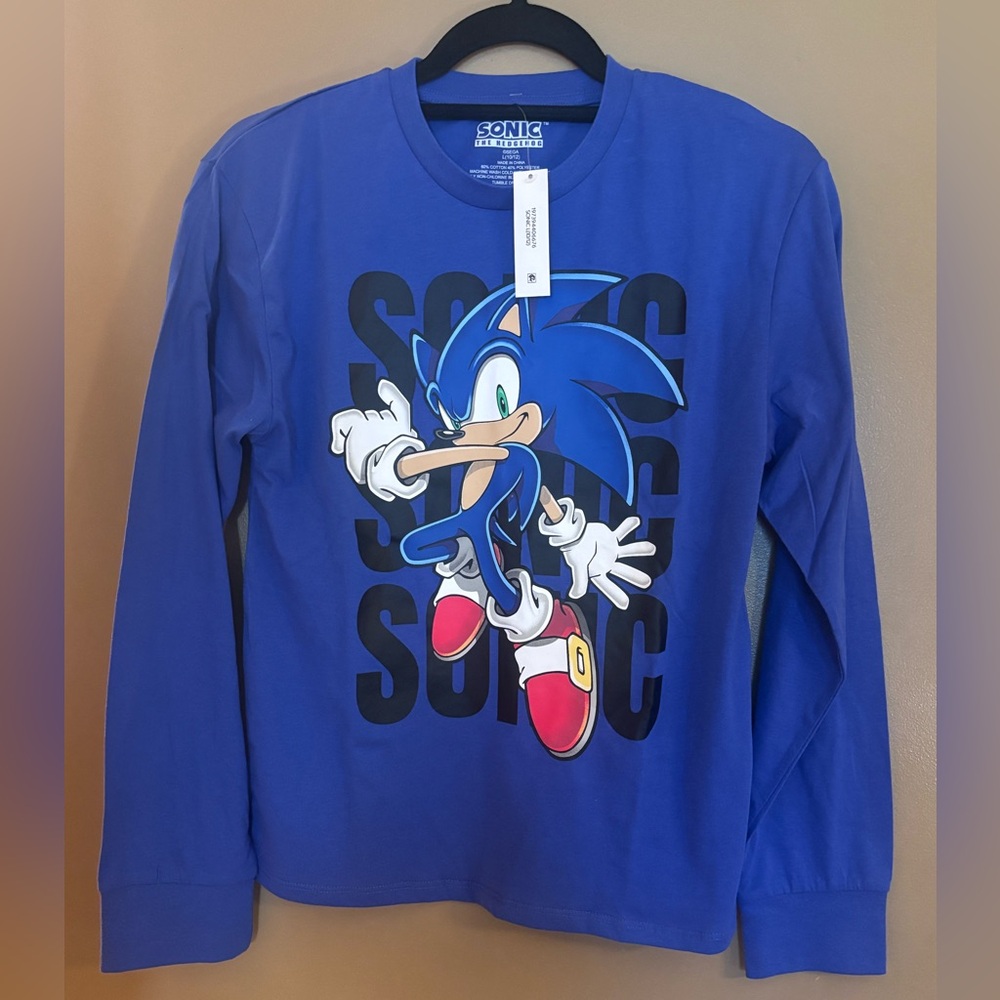 Sonic the Hedgehog Blue Kids Shirt 10/12